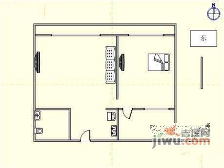 财富东方1室1厅1卫63㎡户型图