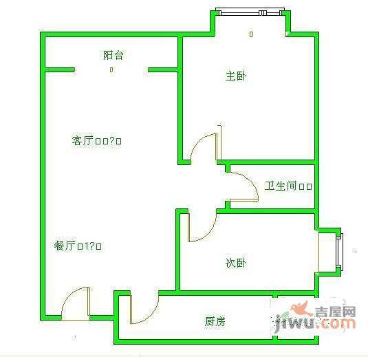 财富东方2室1厅1卫100㎡户型图