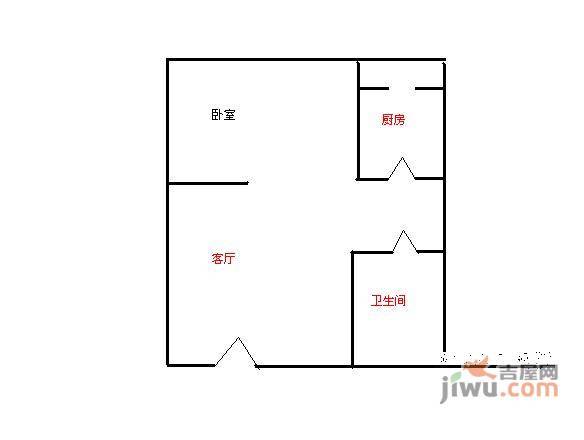 旅游新村1室1厅1卫户型图