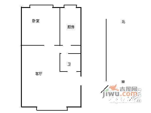 中泽雅园1室1厅1卫户型图