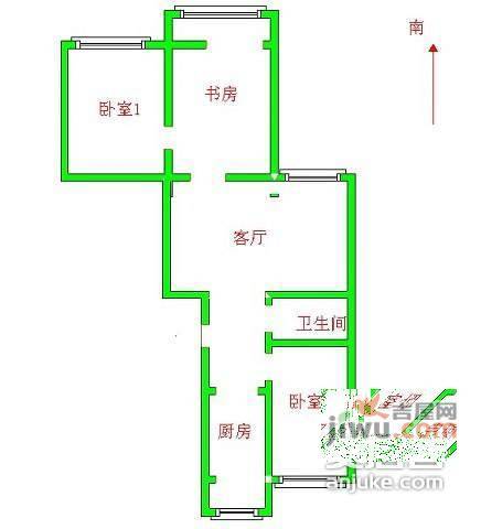 艺苑小区东里3室2厅1卫111㎡户型图