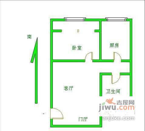 达富雅园1室1厅1卫56㎡户型图