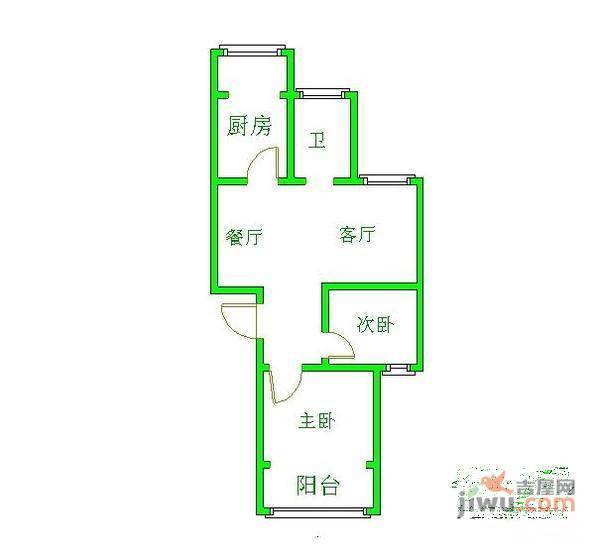 源泉苑小区2室1厅1卫80㎡户型图