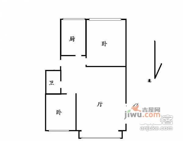 大马庄2室1厅1卫80㎡户型图