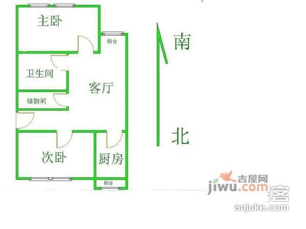 迎喜家园2室2厅1卫95㎡户型图