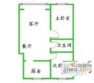 梨园小镇2室2厅1卫102㎡户型图