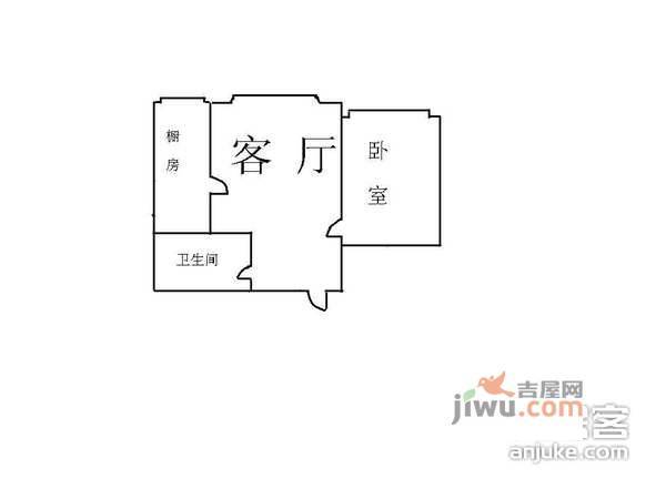 柳岸方园1室1厅1卫67㎡户型图