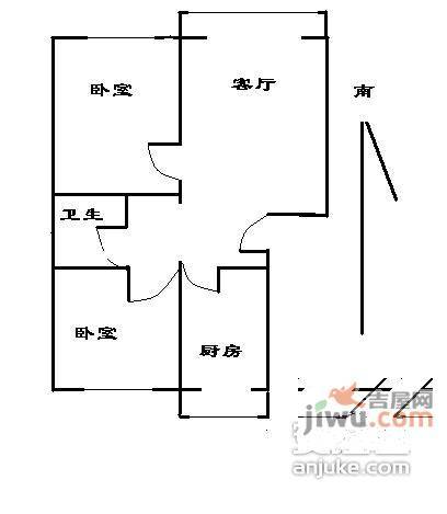 新城阳光2室2厅1卫96㎡户型图