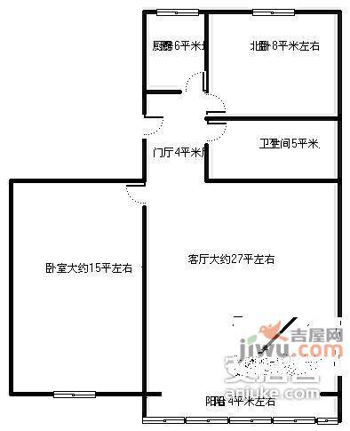 龙湖别苑2室2厅1卫108㎡户型图