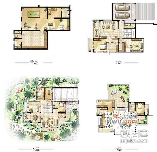 香江花园6室3厅4卫户型图