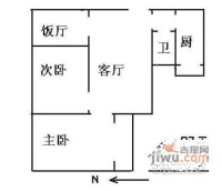 樱花园一区3室1厅1卫108㎡户型图