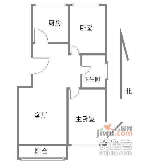 樱花园二区2室1厅1卫98㎡户型图