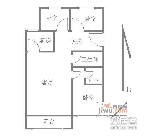 蓝天苑3室2厅2卫191㎡户型图