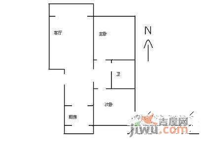 樱花园2室2厅1卫80㎡户型图