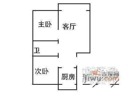 樱花园2室1厅1卫95㎡户型图