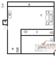 幸福小区1室1厅1卫户型图