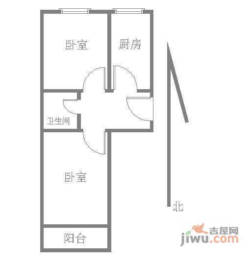 顺鑫花语1室1厅1卫49㎡户型图