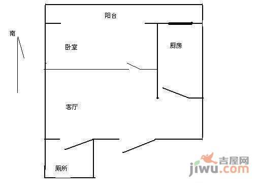 彩俸小区1室1厅1卫55㎡户型图