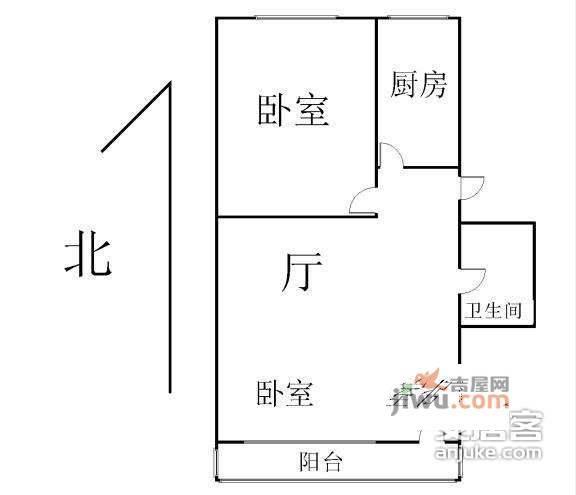 义宾南区1室1厅1卫69㎡户型图