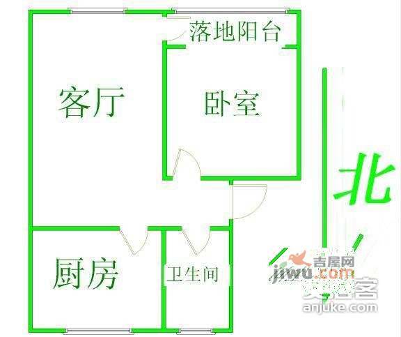 义宾南区2室1厅1卫85㎡户型图