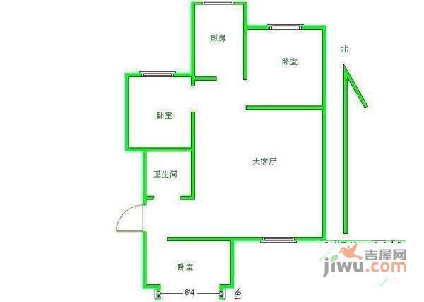 华英园3室2厅1卫146㎡户型图