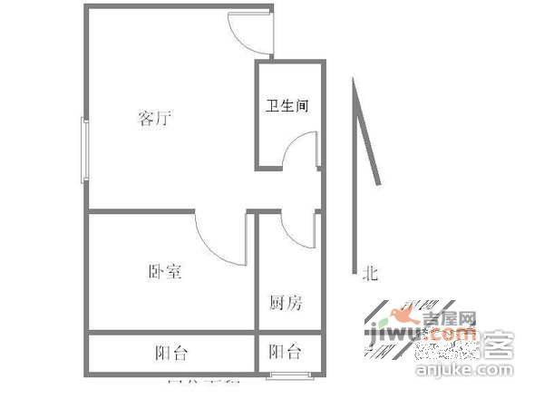 裕龙花园二区1室1厅1卫70㎡户型图