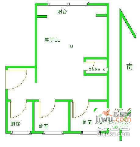 广厦鑫苑2室1厅1卫106㎡户型图