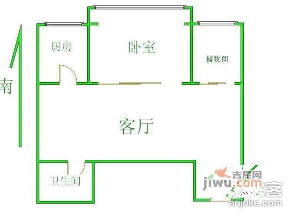 广厦鑫苑1室1厅1卫户型图