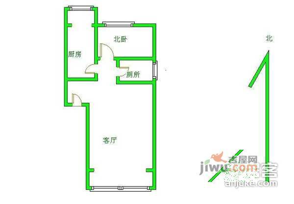 西辛北区1室1厅1卫73㎡户型图