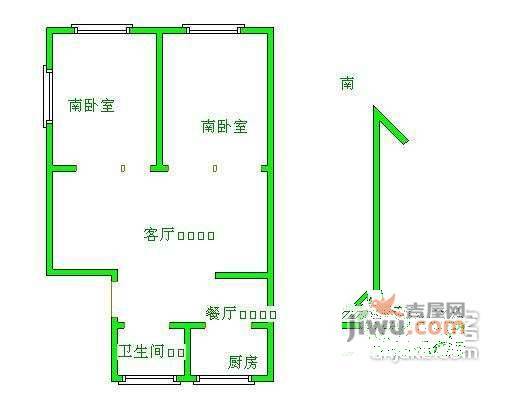 幸福东区2室1厅1卫100㎡户型图