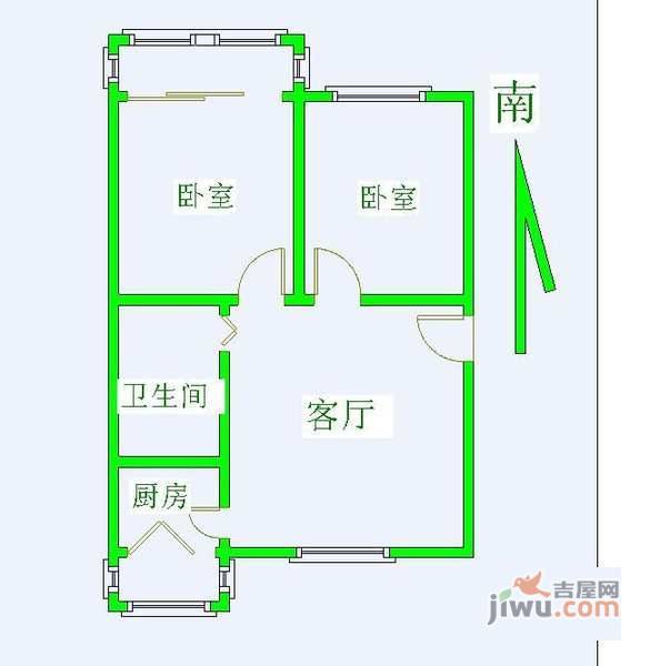 碣石平公寓2室1厅1卫88㎡户型图