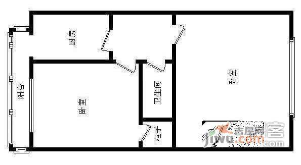 老古城大楼2室1厅1卫72㎡户型图