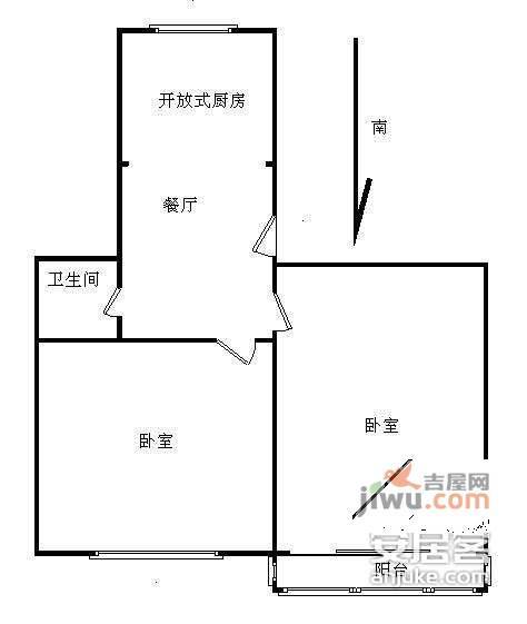 老古城大楼2室1厅1卫72㎡户型图