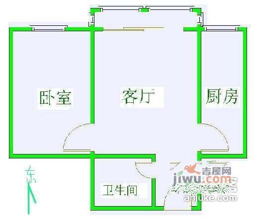 雍景双庐1室1厅1卫76㎡户型图