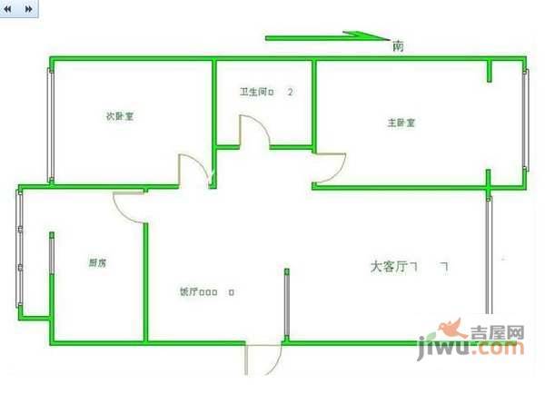 建西苑南里2室1厅1卫98㎡户型图