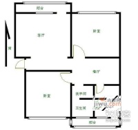 模式口北里2室2厅1卫105㎡户型图