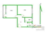 首钢模式口东里小区2室1厅1卫102㎡户型图