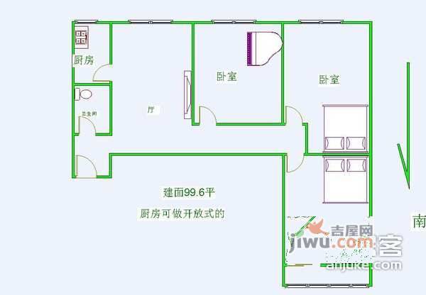 隆德嘉园3室1厅1卫户型图