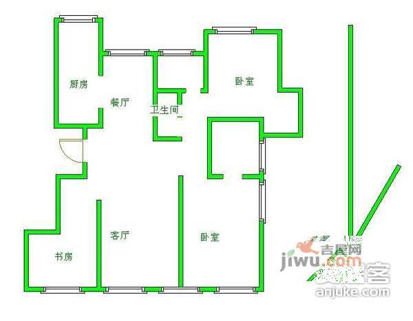 茂华璟公院3室2厅2卫176㎡户型图