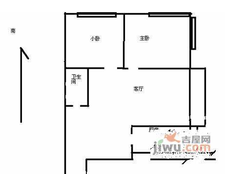 杨庄中区2室1厅1卫124㎡户型图