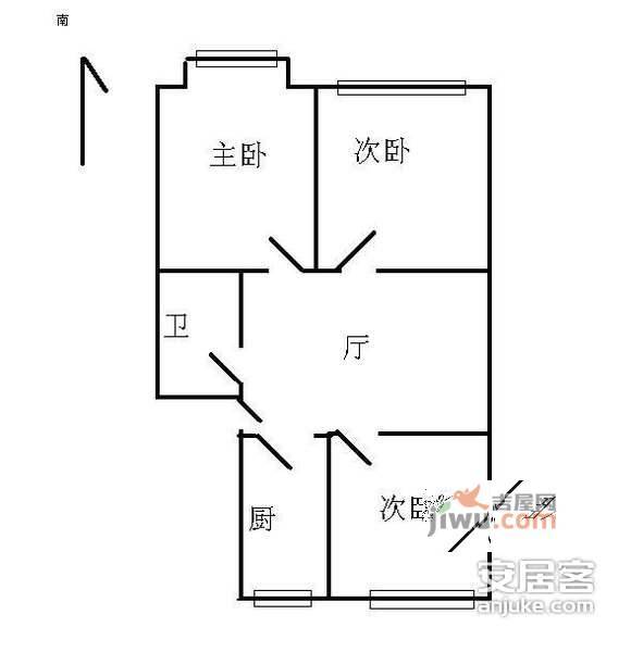 鲁谷村小区3室1厅1卫153㎡户型图