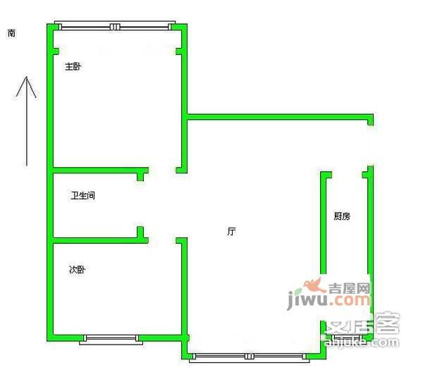 碣石坪小区2室1厅1卫75㎡户型图