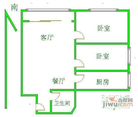 龙德嘉园2室1厅1卫106㎡户型图