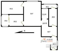 首钢金顶街三区居民区2室2厅1卫98㎡户型图