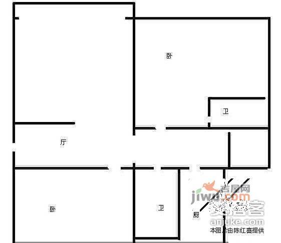 果园新里中区2室2厅2卫125㎡户型图