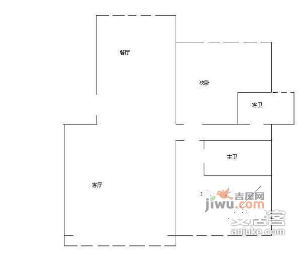 檀州家园西区2室2厅2卫109㎡户型图