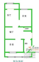 蓝河湾2室2厅1卫92㎡户型图