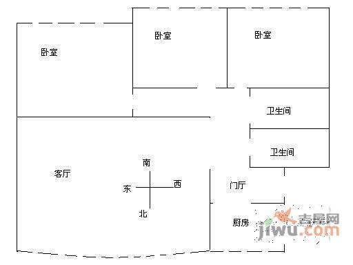 沿湖美景3室2厅2卫136㎡户型图