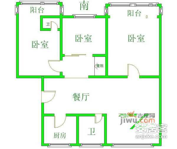 宾阳北里3室2厅2卫145㎡户型图