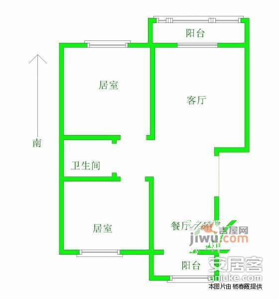 宾阳里小区2室2厅1卫103㎡户型图